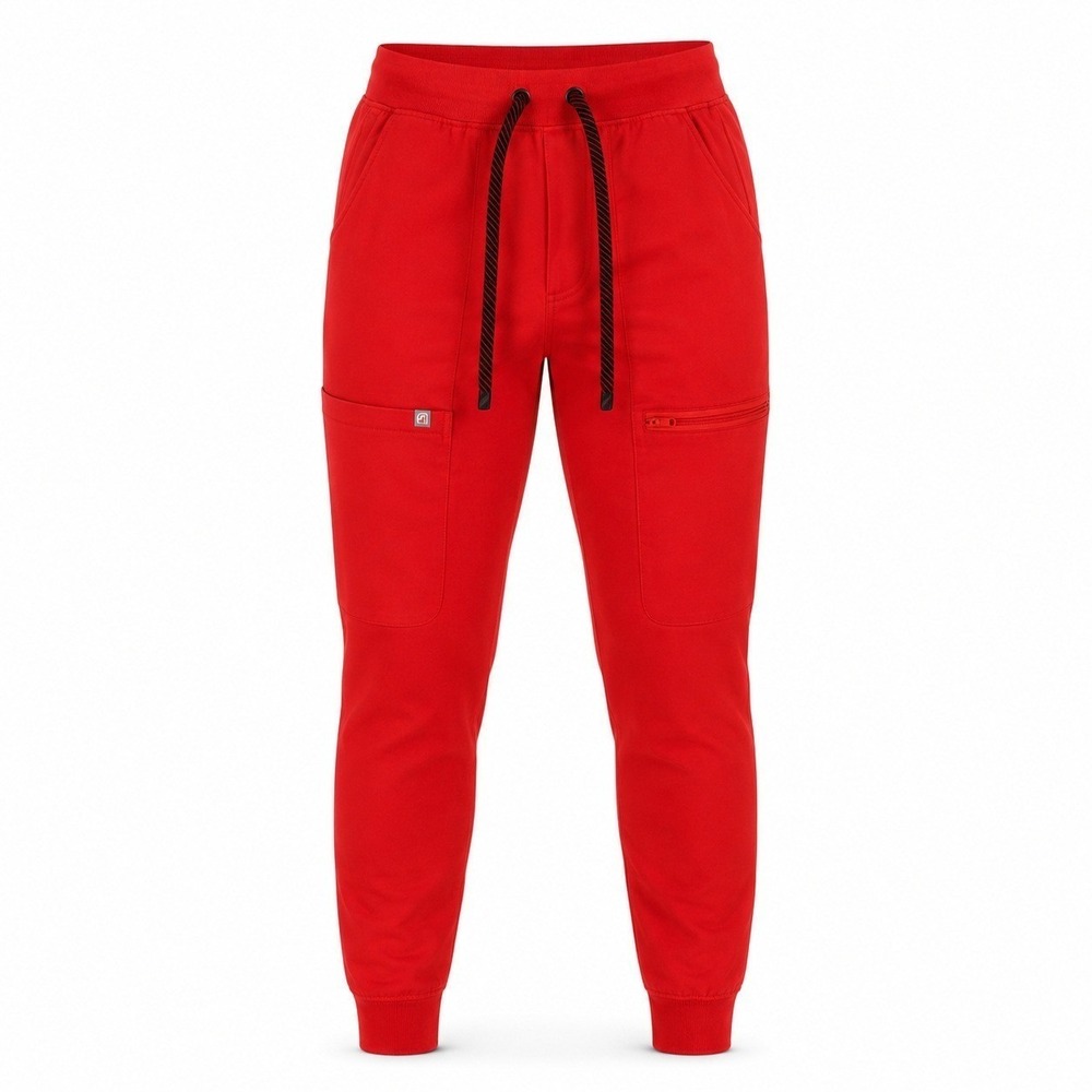 Fabletics Mid Rise On Call Scrub Joggers Womens XXS Red Medical Vet Dental Nurse